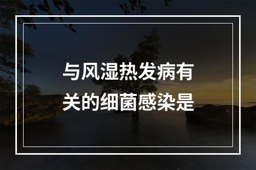 与风湿热发病有关的细菌感染是