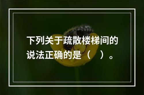 下列关于疏散楼梯间的说法正确的是（　）。