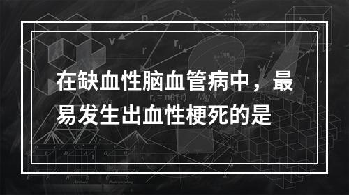 在缺血性脑血管病中，最易发生出血性梗死的是