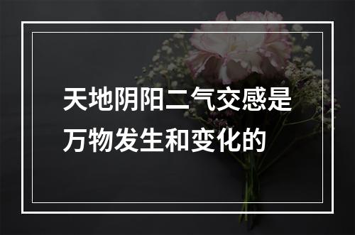 天地阴阳二气交感是万物发生和变化的