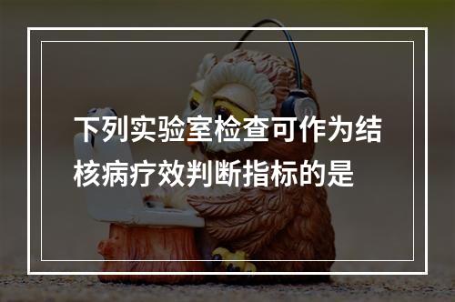 下列实验室检查可作为结核病疗效判断指标的是