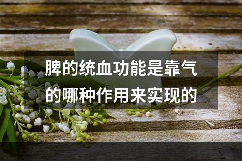 脾的统血功能是靠气的哪种作用来实现的