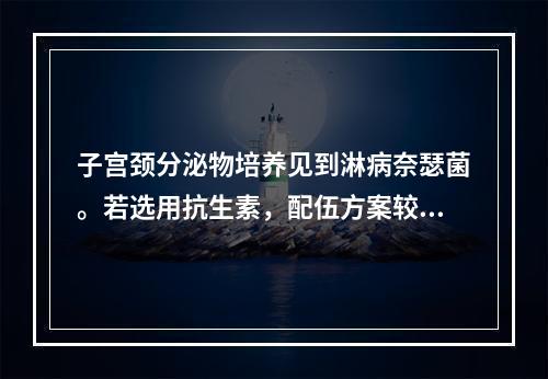 子宫颈分泌物培养见到淋病奈瑟菌。若选用抗生素，配伍方案较合理