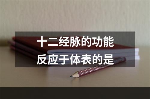 十二经脉的功能反应于体表的是