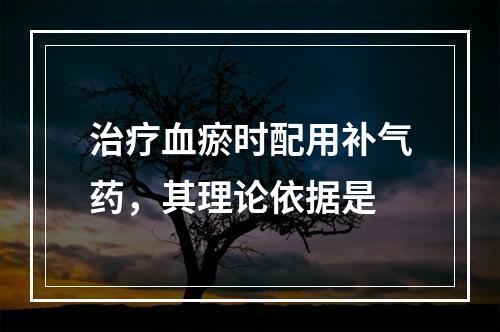 治疗血瘀时配用补气药，其理论依据是