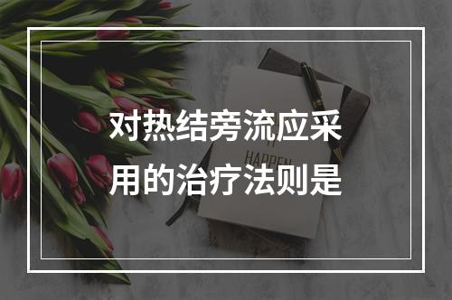 对热结旁流应采用的治疗法则是