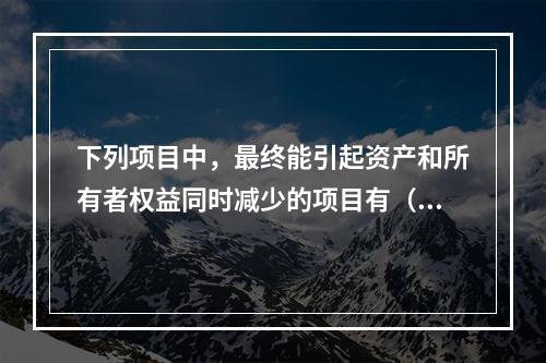 下列项目中，最终能引起资产和所有者权益同时减少的项目有（　）