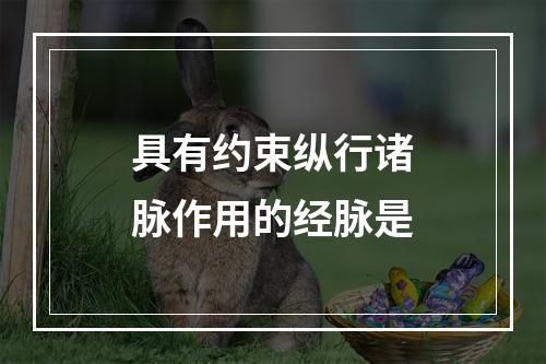 具有约束纵行诸脉作用的经脉是