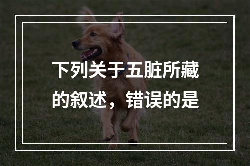 下列关于五脏所藏的叙述，错误的是