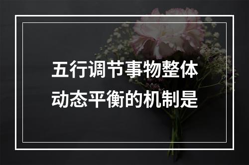 五行调节事物整体动态平衡的机制是