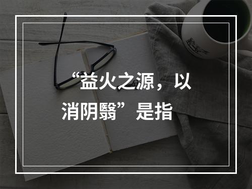 “益火之源，以消阴翳”是指