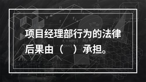 项目经理部行为的法律后果由（　）承担。