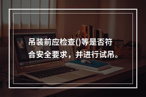 吊装前应检查()等是否符合安全要求，并进行试吊。