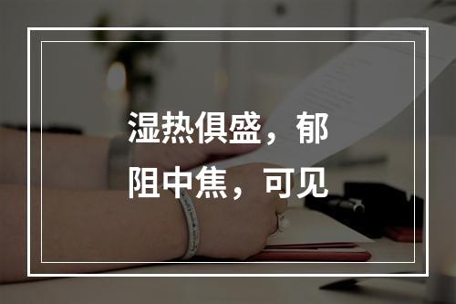 湿热俱盛，郁阻中焦，可见