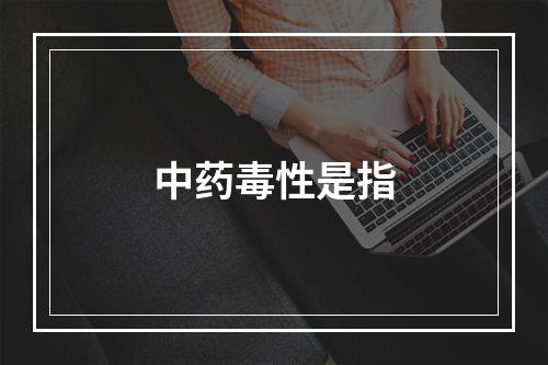 中药毒性是指