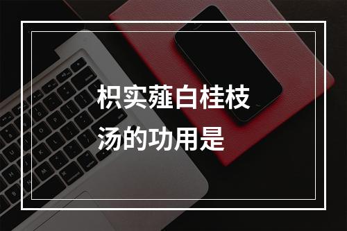 枳实薤白桂枝汤的功用是