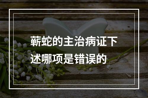 蕲蛇的主治病证下述哪项是错误的