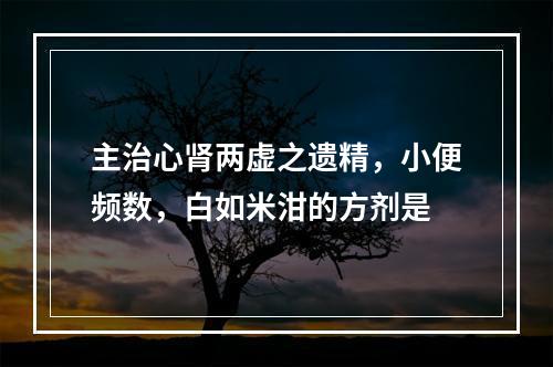 主治心肾两虚之遗精，小便频数，白如米泔的方剂是