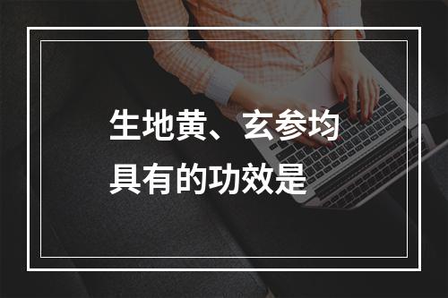 生地黄、玄参均具有的功效是