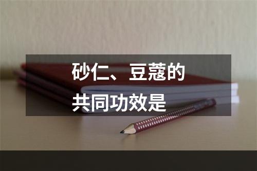 砂仁、豆蔻的共同功效是