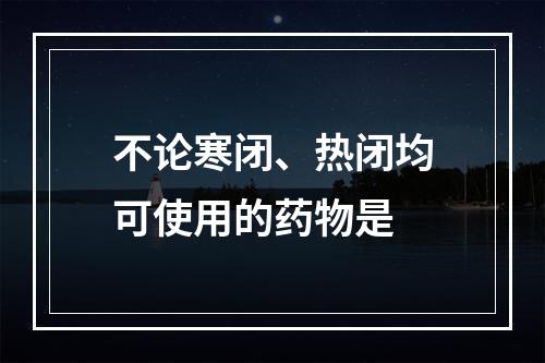 不论寒闭、热闭均可使用的药物是