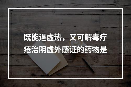 既能退虚热，又可解毒疗疮治阴虚外感证的药物是