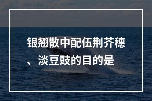 银翘散中配伍荆芥穗、淡豆豉的目的是