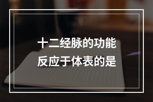 十二经脉的功能反应于体表的是