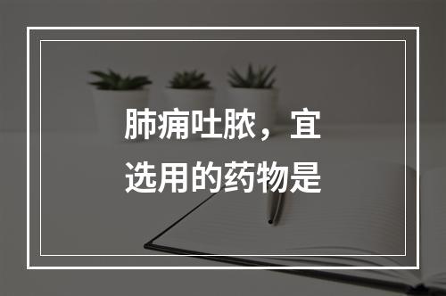 肺痈吐脓，宜选用的药物是