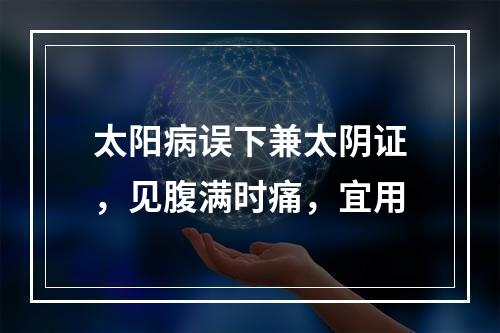 太阳病误下兼太阴证，见腹满时痛，宜用