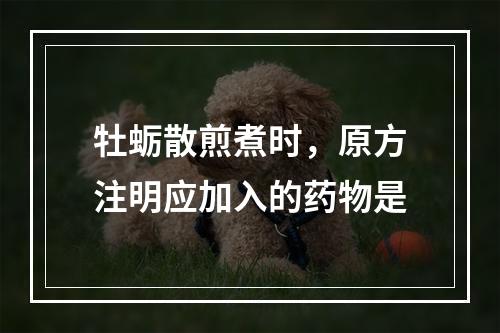 牡蛎散煎煮时，原方注明应加入的药物是