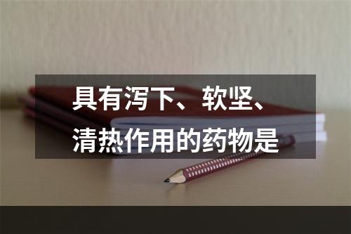 具有泻下、软坚、清热作用的药物是