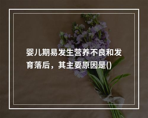 婴儿期易发生营养不良和发育落后，其主要原因是()