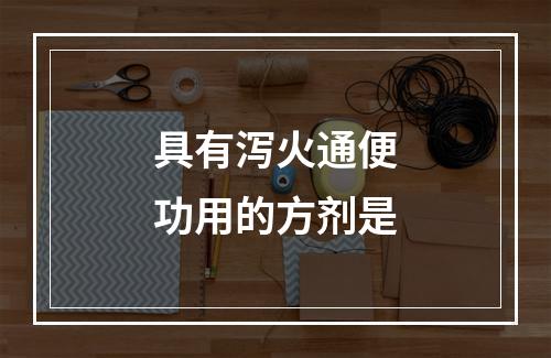 具有泻火通便功用的方剂是