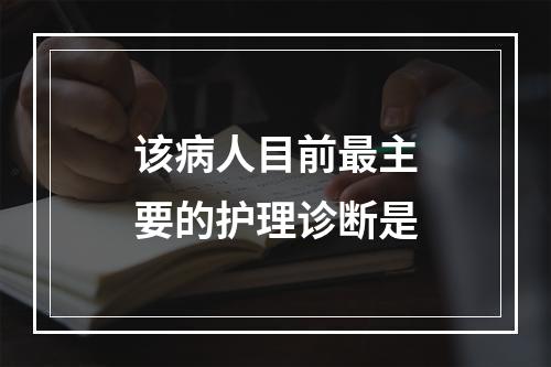 该病人目前最主要的护理诊断是