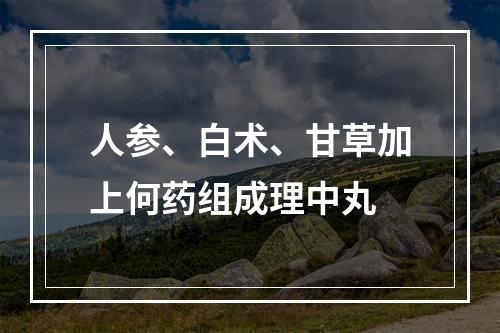 人参、白术、甘草加上何药组成理中丸