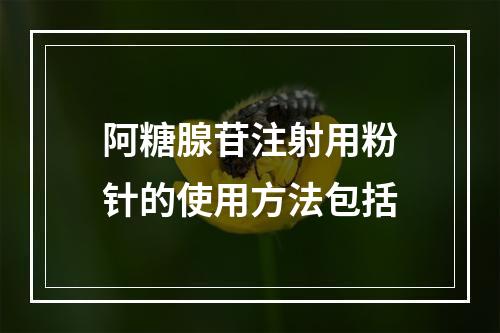 阿糖腺苷注射用粉针的使用方法包括