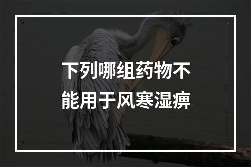 下列哪组药物不能用于风寒湿痹