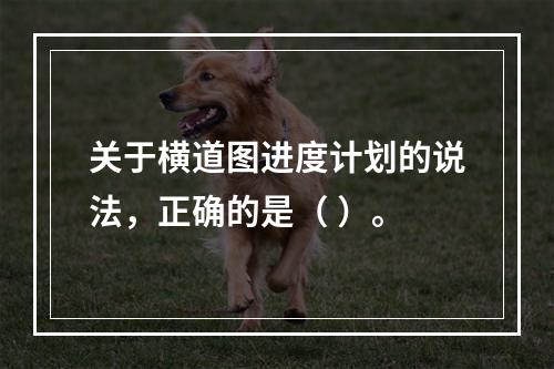 关于横道图进度计划的说法，正确的是（ ）。