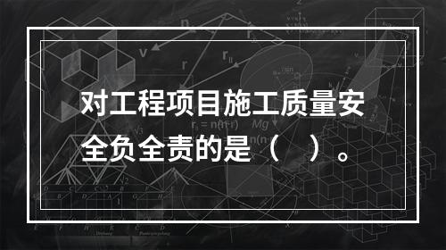 对工程项目施工质量安全负全责的是（　）。