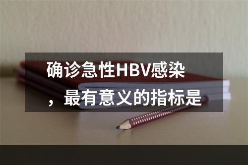 确诊急性HBV感染，最有意义的指标是