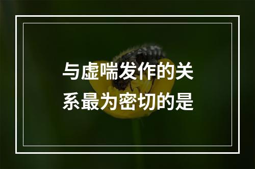 与虚喘发作的关系最为密切的是