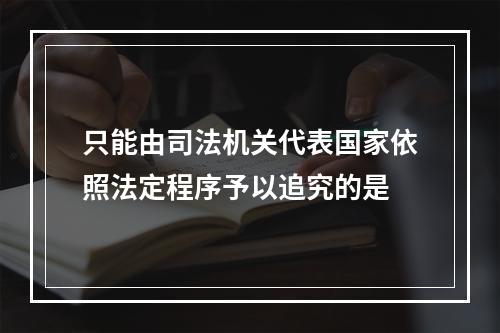 只能由司法机关代表国家依照法定程序予以追究的是