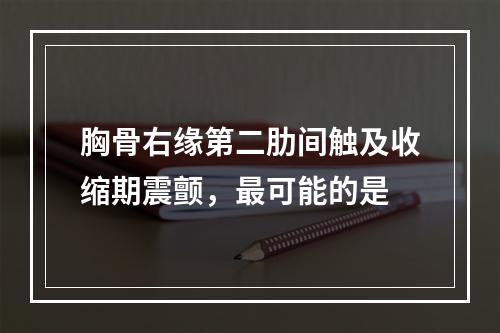 胸骨右缘第二肋间触及收缩期震颤，最可能的是