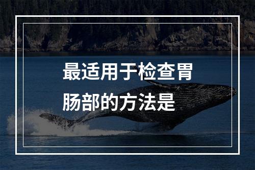 最适用于检查胃肠部的方法是