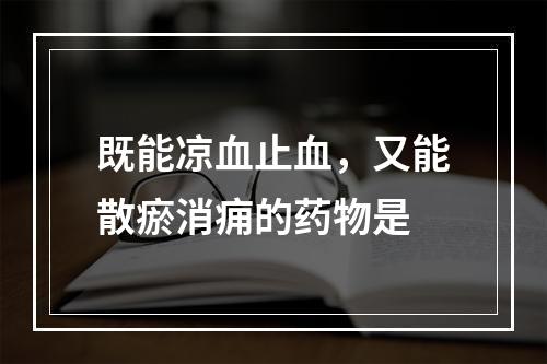 既能凉血止血，又能散瘀消痈的药物是