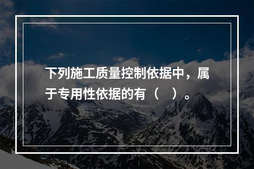 下列施工质量控制依据中，属于专用性依据的有（　）。