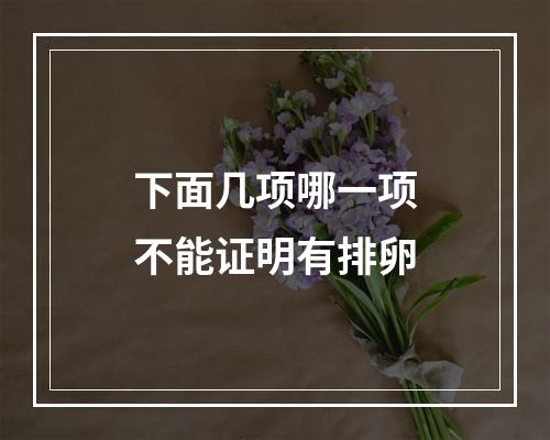 下面几项哪一项不能证明有排卵