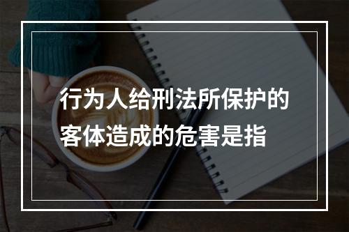 行为人给刑法所保护的客体造成的危害是指