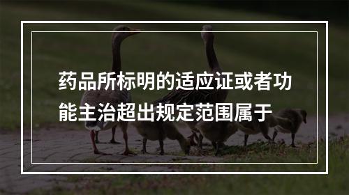 药品所标明的适应证或者功能主治超出规定范围属于